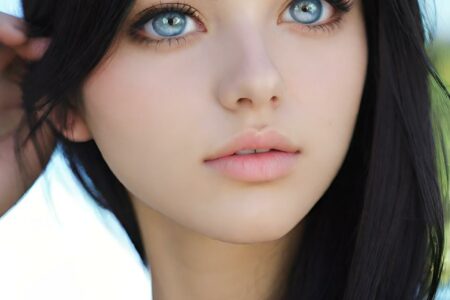 AI girl with black hair wallpaper