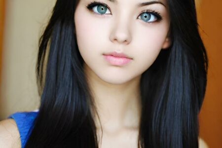 AI girl with black hair wallpaper