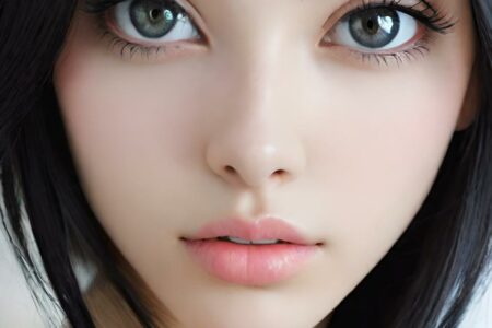 AI girl with black hair wallpaper
