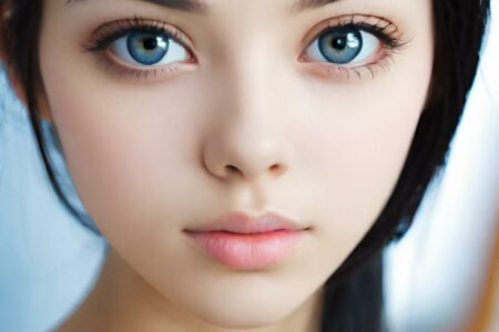 AI girl with black hair wallpaper