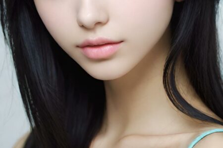 AI girl with black hair wallpaper