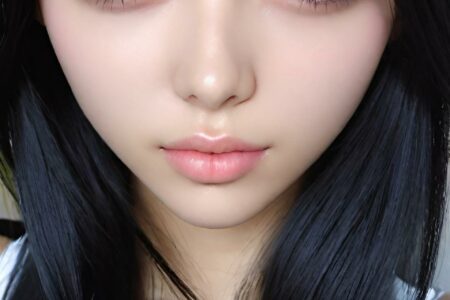 AI girl with black hair wallpaper