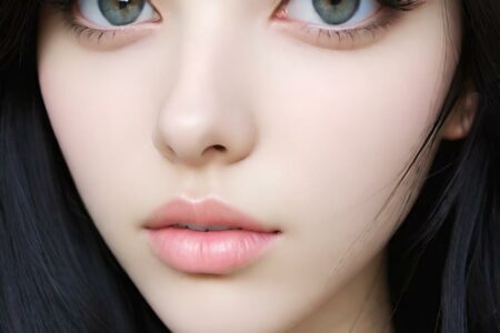 AI girl with black hair wallpaper