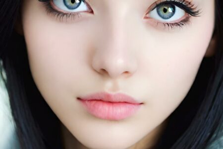 AI girl with black hair wallpaper