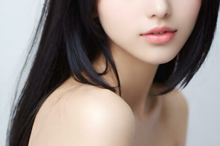 AI girl with black hair wallpaper