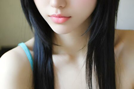 AI girl with black hair wallpaper