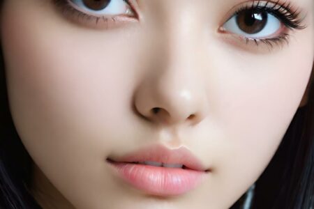 AI girl with black hair wallpaper