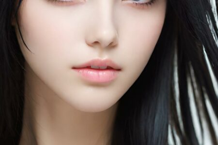AI girl with black hair wallpaper