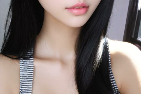 AI girl with black hair wallpaper