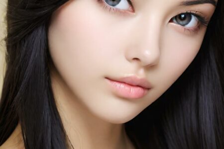 AI girl with black hair wallpaper