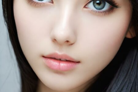 AI girl with black hair wallpaper