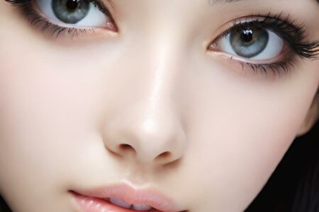 AI girl with black hair wallpaper