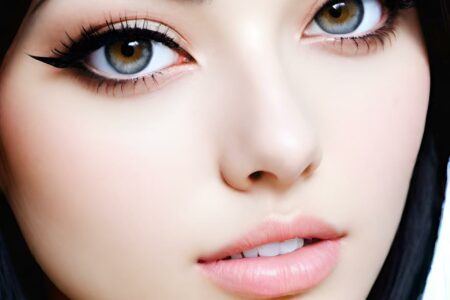 AI girl with black hair wallpaper