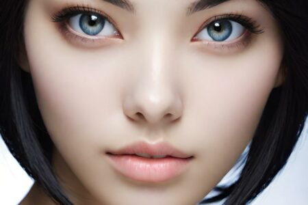 AI girl with black hair wallpaper