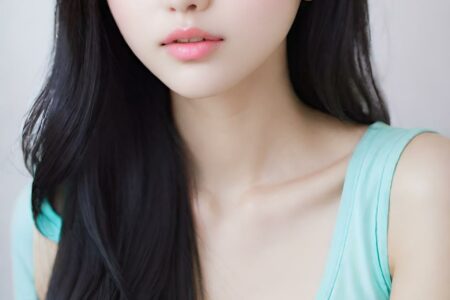AI girl with black hair wallpaper