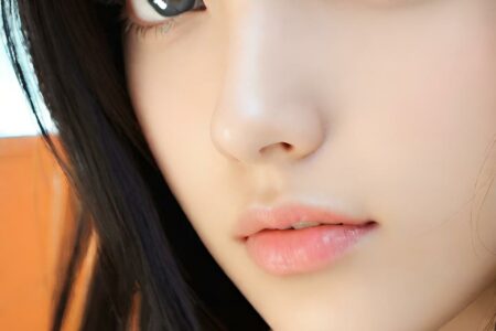 AI girl with black hair wallpaper