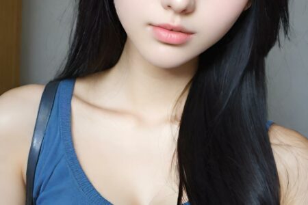 AI girl with black hair wallpaper