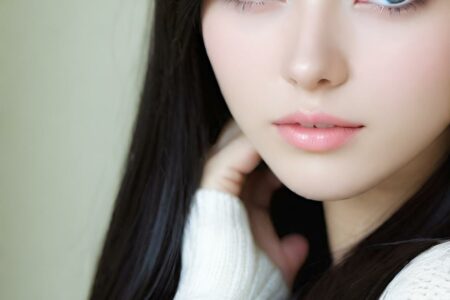 AI girl with black hair wallpaper