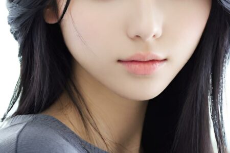 AI girl with black hair wallpaper