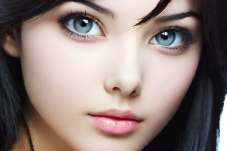 AI girl with black hair wallpaper