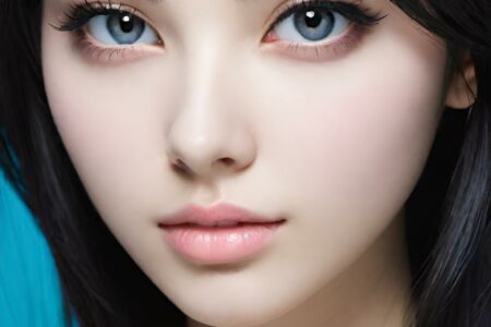 AI girl with black hair wallpaper