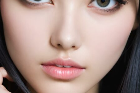 AI girl with black hair wallpaper