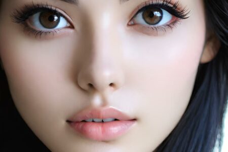 AI girl with black hair wallpaper