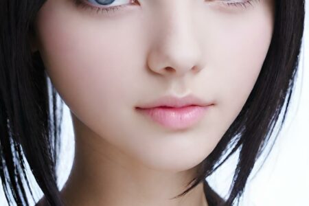 AI girl with black hair wallpaper