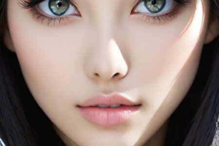 AI girl with black hair wallpaper