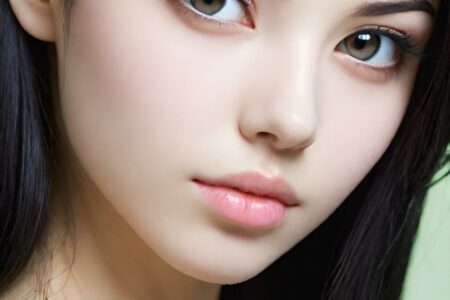 AI girl with black hair wallpaper
