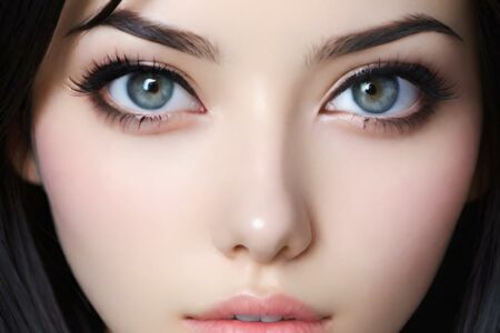 AI girl with black hair wallpaper