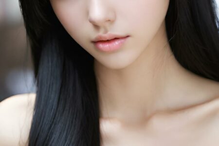 AI girl with black hair wallpaper