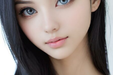 AI girl with black hair wallpaper