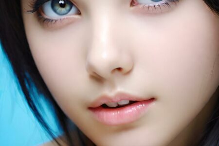 AI girl with black hair wallpaper
