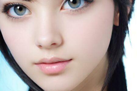 AI girl with black hair wallpaper