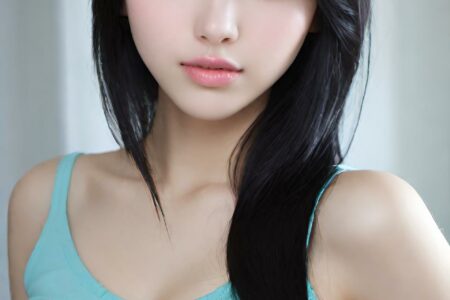 AI girl with black hair wallpaper