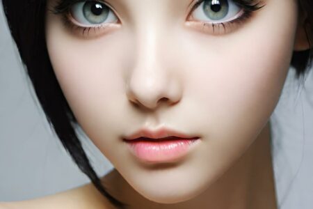 AI girl with black hair wallpaper