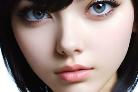 AI girl with black hair wallpaper
