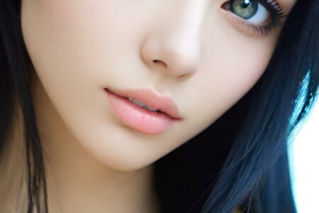 AI girl with black hair wallpaper