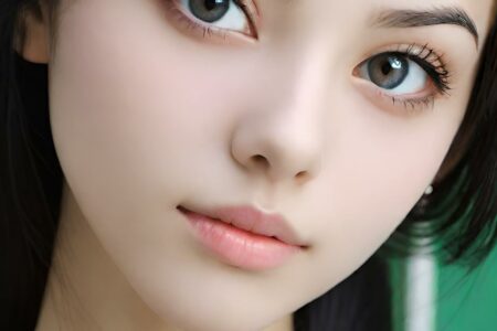 AI girl with black hair wallpaper