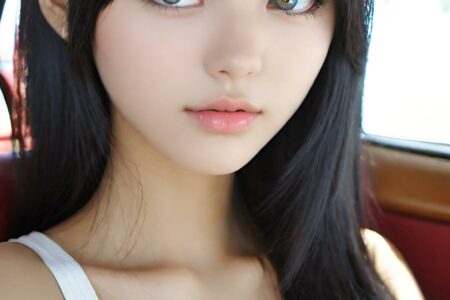 AI girl with black hair wallpaper
