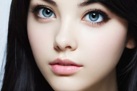 AI girl with black hair wallpaper