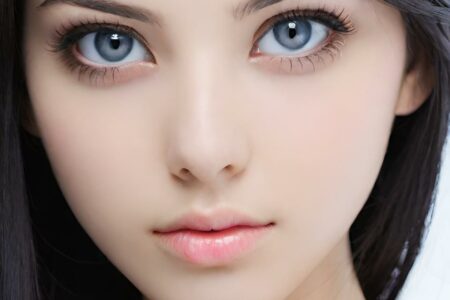 AI girl with black hair wallpaper