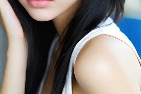 AI girl with black hair wallpaper
