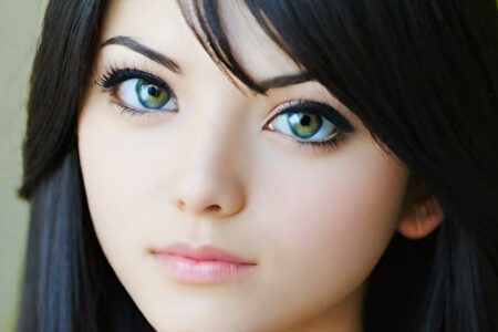 AI girl with black hair wallpaper