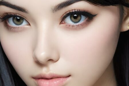 AI girl with black hair wallpaper