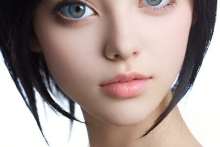 AI girl with black hair wallpaper