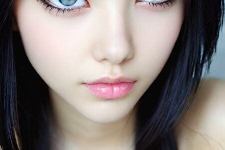 AI girl with black hair wallpaper
