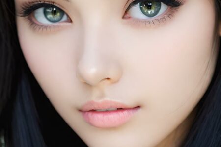 AI girl with black hair wallpaper