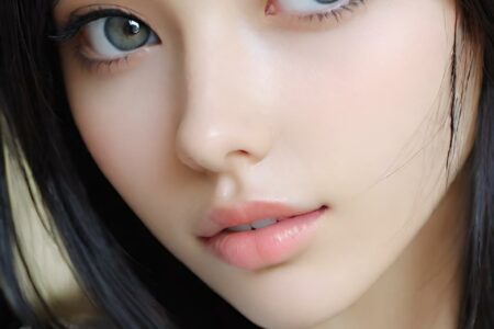 AI girl with black hair wallpaper